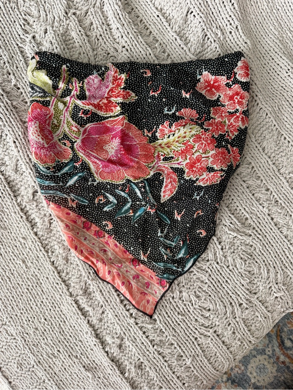 Y2K Free people Floral Black & Pink Bandana Top